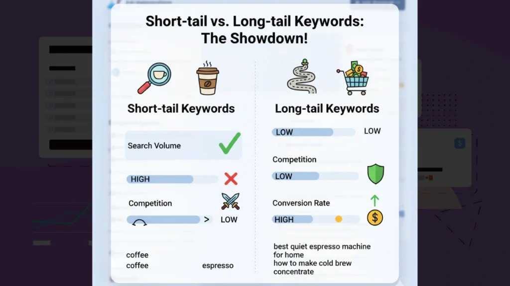 short tail vs long tail keywords